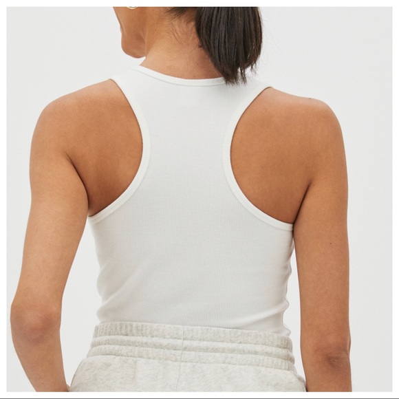 White Racer Back Rib Tank - Picture 2 of 3